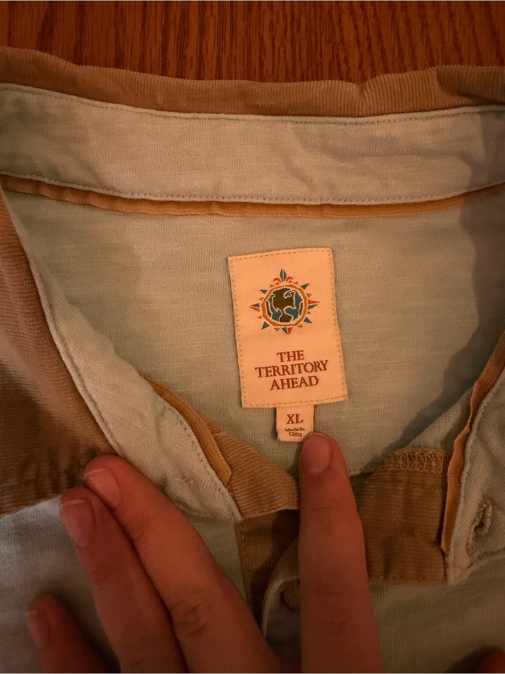 The Territory Ahead Two-Tone Polo — Light Blue and Tan - Picture 3 of 6